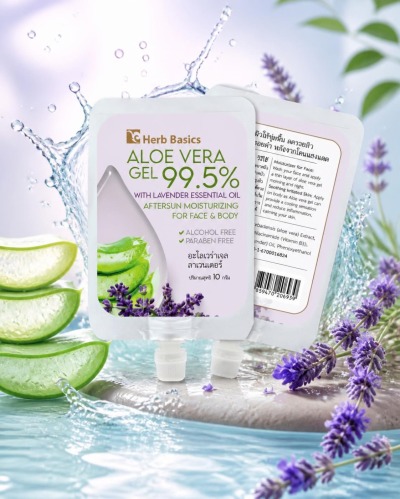 Herb Basics Aloe Vera Gel เจลว่านหางจระเข้เติมความชุ่มชื้น ปลอบประโลมผิว (สูตรชาโมมายล์ / สูตรลาเวนเดอร์)