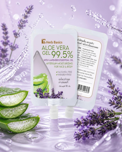 Herb Basics Aloe Vera Gel เจลว่านหางจระเข้เติมความชุ่มชื้น ปลอบประโลมผิว (สูตรชาโมมายล์ / สูตรลาเวนเดอร์)