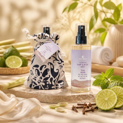 Herb Basics Nourishing Hair and Body Mist สเปรย์บำรุงผมและผิวกาย ผสมว่านหางจระเข้และน้ำกลั่นโรสแมรี่