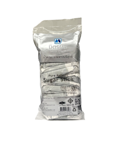 Mitr phol น้ำตาลทรายขาวบริสุทธิ์ (Refined) Stick 6g. (100ซอง/แพ็ค)