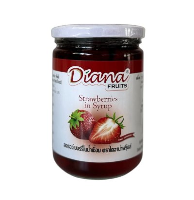 ยกลังสุดคุ้ม 12 ขวด/ลัง Diana Fruits สตรอว์เบอร์รี่ในน้ำเชื่อม 580 กรัม
