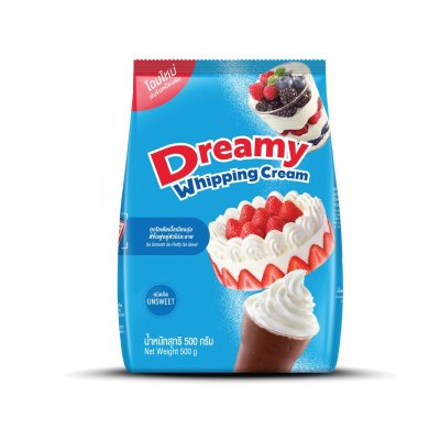 Dreamy วิปปิ้งครีมมิกซ์ 500g. รสจืด (ถุงสีฟ้า)