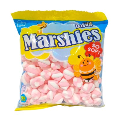 Marshies มาร์ชเมลโลว์ เกลียวเล็ก ชมพูขาว 150g.