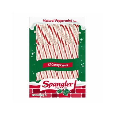 Spangler Peppermint Candy Canes 15 cm. (กล่อง 12 ก้าน) ลูกอมไม้เท้าเปปเปอร์มิ้นท์ ลายขาว-แดง