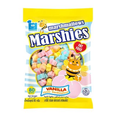 Marshies มาร์ชเมลโลว์ รูปดอกไม้ 80g กลิ่นวานิลา