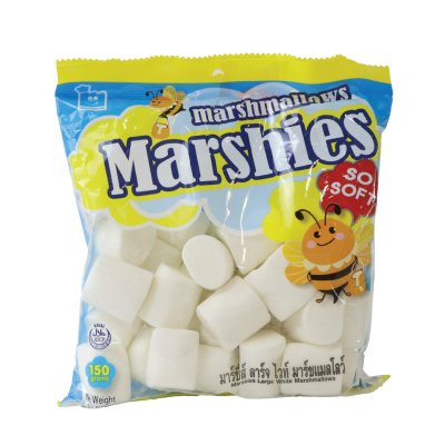Marshies มาร์ชเมลโลว์ เม็ดใหญ่ 150g. สีขาว