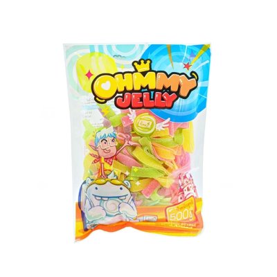 ยกลังสุดคุ้ม 24 ถุง/ลัง Ohmmy (OM-008) เยลลี่ริบบิ้น 500 g. (1x24ถุง/ลัง)