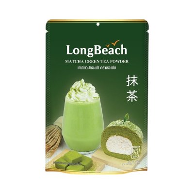 LongBeach ผงชามัทฉะ 100% ชาเขียวแท้จากญี่ปุ่น หอม เข้มข้น ระดับพรีเมียม (100g)