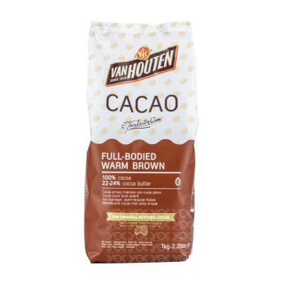 ยกลังสุดคุ้ม 6 ถุง ผงโกโก้ Van Houten Full-Bodied Warm Brown (Fat 22-24%) ขนาด 1 kg.(CTN6)