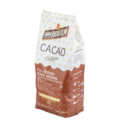 ยกลังสุดคุ้ม 6 ถุง ผงโกโก้ Van Houten Full-Bodied Warm Brown (Fat 22-24%) ขนาด 1 kg.(CTN6)