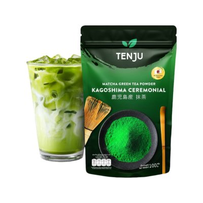 ยกลังสุดคุ้ม 10 ถุง/ลัง Tenju Kagoshima Matcha Green Tea Base 100g.