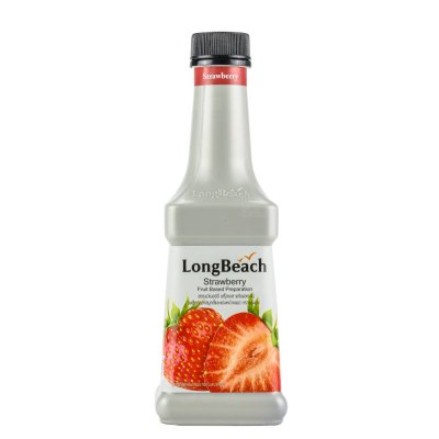 ยกลังสุดคุ้ม 6 ขวด/ลัง LongBeach Puree สตรอว์เบอร์รี 900ml.