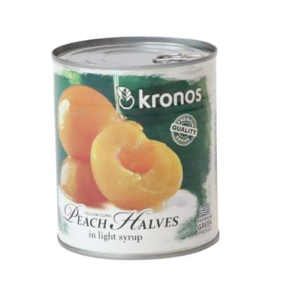 Kronos พีชครึ่งลูกในน้ำเชื่อม (Peach Halves) 820g.