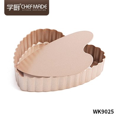 CHEFMADE WK9025 พิมพ์ทาร์ตมินิถอดก้นทรงหัวใจ (10.5x10 ซม.)