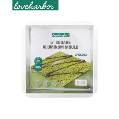 LoveHarbor LH0243 พิมพ์เค้กสี่เหลี่ยมถอดก้นได้ ขนาด 5 นิ้ว (Square Aluminium Mould)