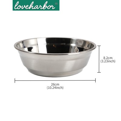 LoveHarbor LH0087 — ชามผสมสเตนเลส 26 ซม. (18/8 Stainless Steel)