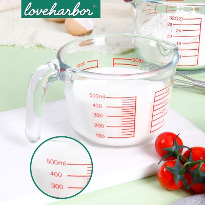 ยกลังสุดคุ้ม 24 ใบ/ลัง LoveHarbor LH0046 500ML. Glass Measuring Cup 19x13x9.2cm ถ้วยตวง