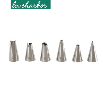 LoveHarbor LH0123 ชุดหัวบีบสเตนเลส 304 8 ชิ้น พร้อมถุงบีบ