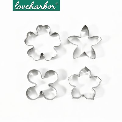 LoveHarbor LH0129 Flora Cookies Cutter (Set 4 ชิ้น) — ชุดแม่พิมพ์กดคุกกี้ลายดอกไม้