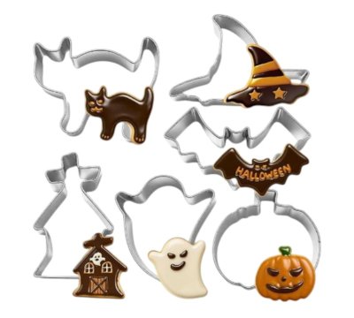 พิมพ์กดคุกกี้สเตนเลส ลาย Halloween B (เซตหมวก) (6ชิ้น/เซต)