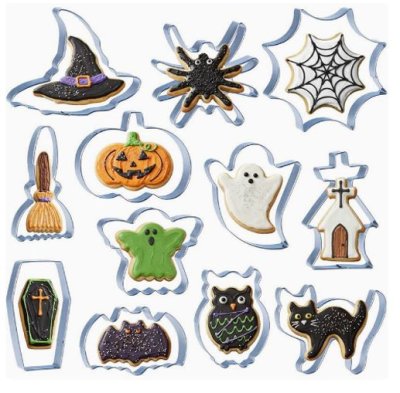 พิมพ์กดคุกกี้สเตนเลส ลาย Halloween (ชุด 12 ชิ้น)
