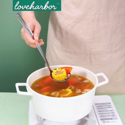 LoveHarbor (LH0097) กระบวยสเตนเลสเกรดพรีเมียม – ตักง่าย เต็มคำ สวยหรูคู่ครัวคุณ