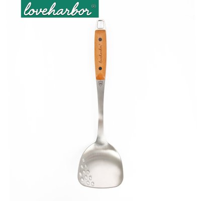 LoveHarbor LH0099 ตะหลิวสเตนเลส ด้ามไม้ (ขนาด 35.8 x 9.83 ซม.)