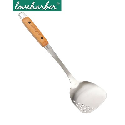 LoveHarbor LH0099 ตะหลิวสเตนเลส ด้ามไม้ (ขนาด 35.8 x 9.83 ซม.)