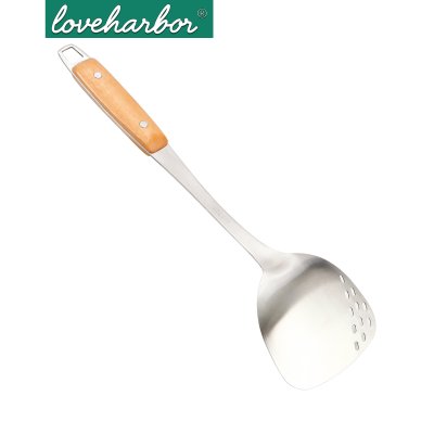 LoveHarbor LH0099 ตะหลิวสเตนเลส ด้ามไม้ (ขนาด 35.8 x 9.83 ซม.)