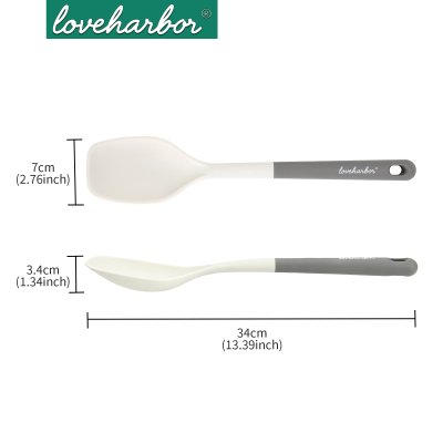 LoveHarbor LH0067 Silicone Cooking Spoon (34x7x3.4 cm) สปาตูล่าซิลิโคนทูโทน