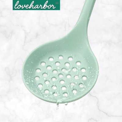 LoveHarbor LH0160 กระบวยซิลิโคนมีร่อง ทนความร้อนสูง ขนาด 32.5x10cm กระบวยตักของทอด ลวกเส้น