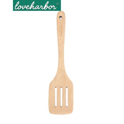 LoveHarbor LH0231 ตะหลิวไม้มีช่อง (Wooden Slotted Turner) ขนาด 30.8x7.4x1.5 ซม.