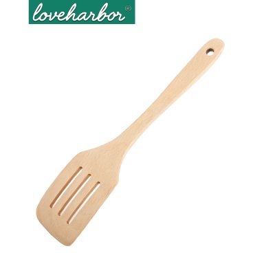 LoveHarbor LH0231 ตะหลิวไม้มีช่อง (Wooden Slotted Turner) ขนาด 30.8x7.4x1.5 ซม.