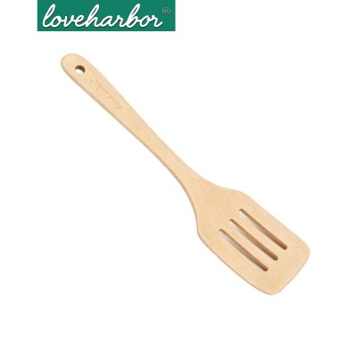 LoveHarbor LH0231 ตะหลิวไม้มีช่อง (Wooden Slotted Turner) ขนาด 30.8x7.4x1.5 ซม.