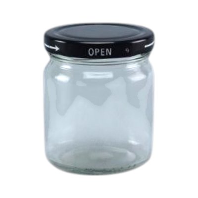 ขวดโหลแก้ว 7oz. PAK (6401) พร้อมฝาล็อคสีดำ (4ใบ/แพ็ค)