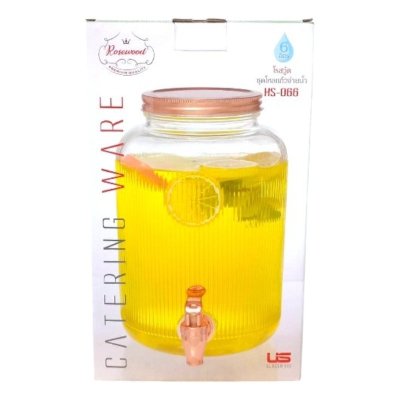 US (HS-066) โหลแก้วจ่ายน้ำผลไม้ โรสวู๊ด 6 Ltr. ใส