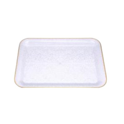 ถาดพลาสติกเหลี่ยม PET 40.5x29.5x2 cm. ใสขอบทอง