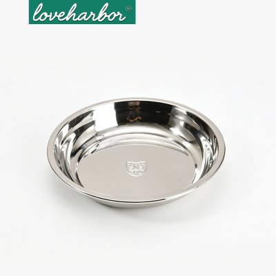 ยกลังสุดคุ้ม 24 ชิ้น/ลัง LoveHarbor (LH0253) จานสเตนเลสทรงกลม 24 ซม. (ขนาด 24.5x4.5 ซม.)