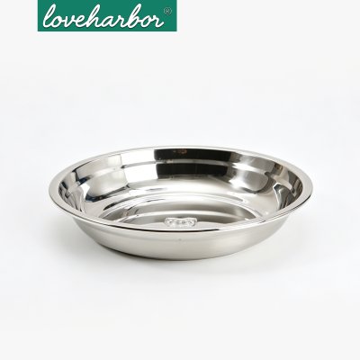 ยกลังสุดคุ้ม 24 ชิ้น/ลัง LoveHarbor (LH0253) จานสเตนเลสทรงกลม 24 ซม. (ขนาด 24.5x4.5 ซม.)