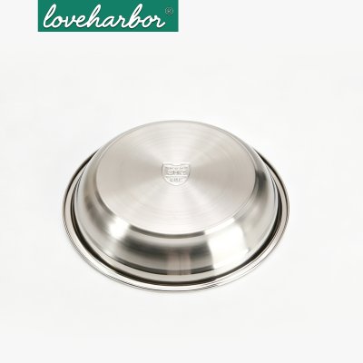 ยกลังสุดคุ้ม 24 ชิ้น/ลัง LoveHarbor (LH0253) จานสเตนเลสทรงกลม 24 ซม. (ขนาด 24.5x4.5 ซม.)