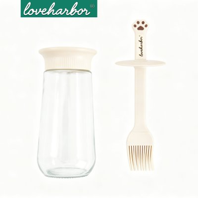 LoveHarbor LH0049 280ML. Glass Paw-Shaped Brush Oil Bottle