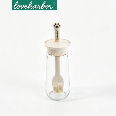 LoveHarbor LH0049 280ML. Glass Paw-Shaped Brush Oil Bottle