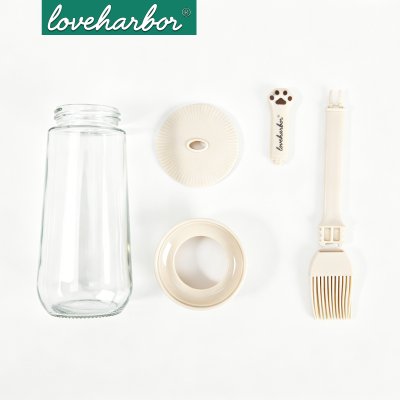 LoveHarbor LH0049 280ML. Glass Paw-Shaped Brush Oil Bottle