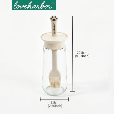 LoveHarbor LH0049 280ML. Glass Paw-Shaped Brush Oil Bottle