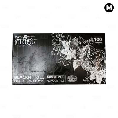 I'M GLOVE BLACK ถุงมือยางไนไตร ไม่มีแป้ง สีดำ ไซส์ M (100ชิ้น/กล่อง)