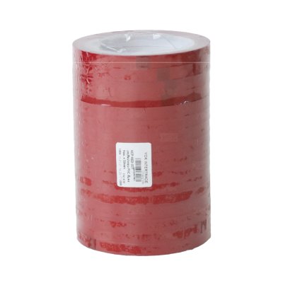 ยกแพ็ค 16 ม้วน เทปรัดปากถุง PVC สีแดง 9มม. x 50หลา