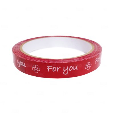 เทปสีพิมพ์ลาย”For You”สีแดง15mm.