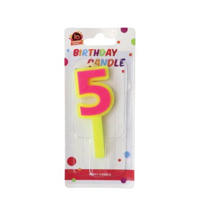 เทียนตัวเลขกลางเลข 5 (IO.107) (สีพาสเทล)