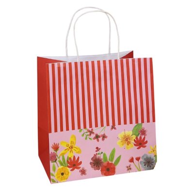 BJN ถุงกระดาษหูเกลียว 23x15x23 cm. ลาย Blooming Summer (25ชิ้น/แพ็ค)