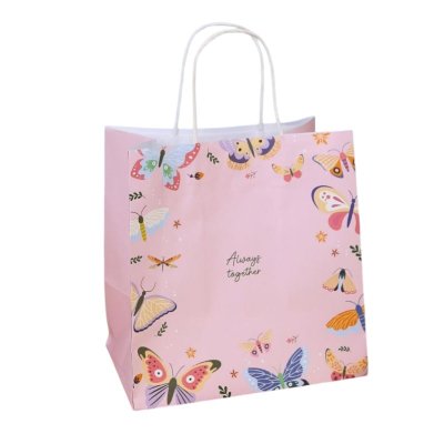 BJN ถุงกระดาษหูเกลียว 23x15x23 cm. ลาย Magic Butterfly (25ชิ้น/แพ็ค)